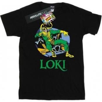 Black Loki Throne T-Shirt – Marvel Girl’s Edition, 7‑8 yr