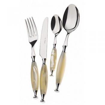 Set Posate 24 Pz in Scatola Gallery Country – Ghiera Cromata Avorio Madreperla