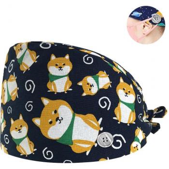 Unisex Cartoon Print Scrub Cap