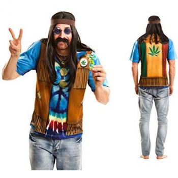 Camiseta Multicolor Hippie Amarillo – Mom Disfraz