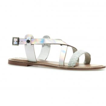 UK Serenity Sandal – Iridescent Silver (Size 3)