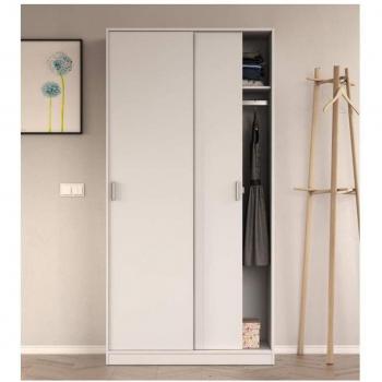 Pegane 2-porte slide armory blanc 100x200x50 cm