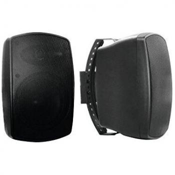 Omnitronic Pair of 6.5 Weatherproof Wall Speakers, 100V, 50W RMS, IP65, Black