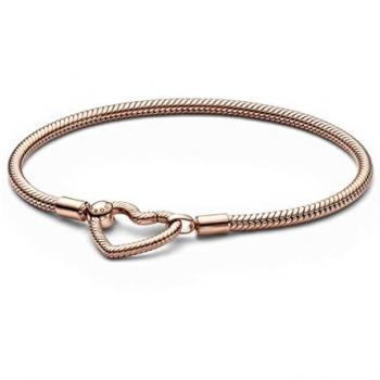 Bracelet maille serpent avec fermoir cœur Pandora Moments