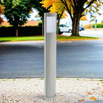 Gartenbeleuchtung CANDO Poller – 92 cm, IP54, Silber, E27, Leuchtmittelfrei