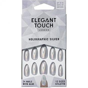 Luminous Silver Shimmer Nails