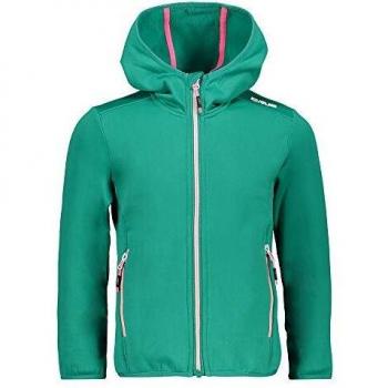CMP Fleecejacke Jacke für Mädchen mit FIX Kapuze grün & blau atmungsaktiv elastisch wärmend
