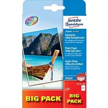 Papier photo brillant Avery Zweckform C2549 10 x 15 cm 200 g/m²