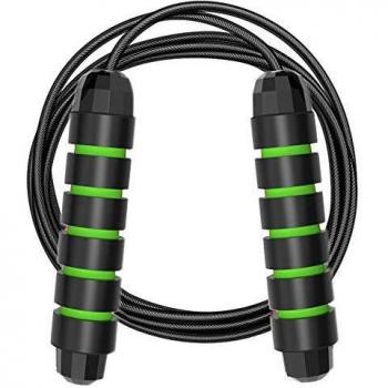 Schwarz/Grün Springseil 2,8 m – Verstellbare Länge für Kids & Adults – Fitness & Workout