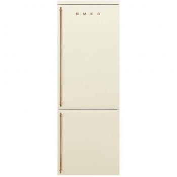 SMEG Kühlschrank, Nostalgie, Kühl-/Gefrierkombination, Standgerät, Türanschlag: Rechts, Creme, No Frost