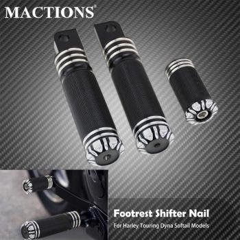 Black Foot Pegs for Harley Davidson Touring Dyna Fatboy Sportster XL883 1200 Road King Softail