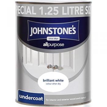 Johnstone’s Multi-Purpose Undercoat Paint, Brilliant White, 1.25 L