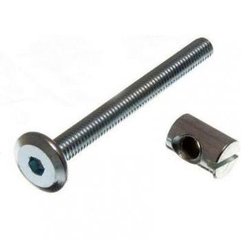 Cot Bed Bolt M6 x 60mm with Barrel Nut