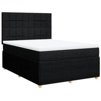 VidaXL Stilvolles Boxspringbett mit Matratze Schwarz 160x200 cm