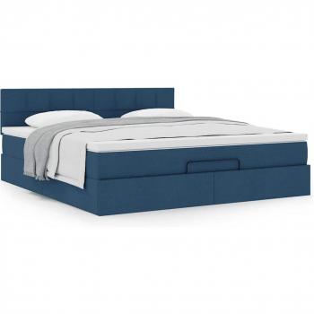 VidaXL Osman Blue 180x200cm Bed with Mattress and Linen Cover