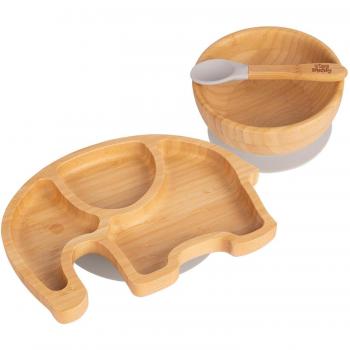 Elephant Shaped Bamboo Children's Dinnerware Set
