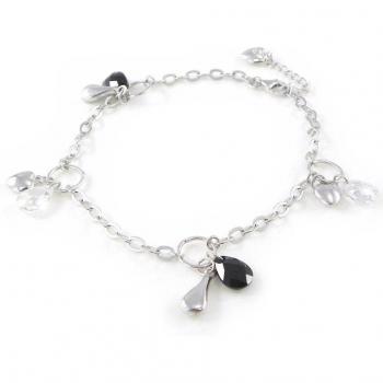 Collana di Charme 'Linda' Nero Argentato da Les Trésors De Lily