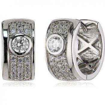 Pendientes Diamonfire con circonita central y pavé