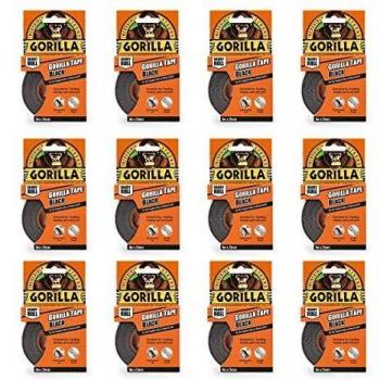 Gorilla Tape Pack of 12 Black 25mm x 9m