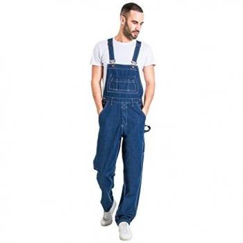 Men’s Stonewashed Denim Overalls – Relaxed Fit, 36W