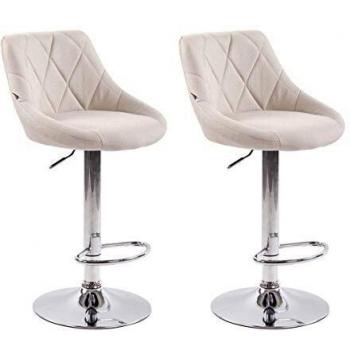 Lot de 2 Chaises de Bar Ergonomiques Crème