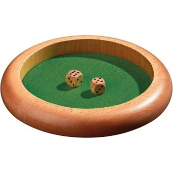 Philos 220mm Dice Board with 2 Wooden Dice