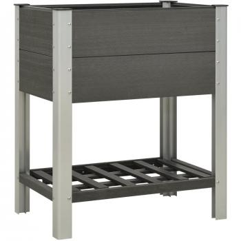 Jardinière surélevée avec étagère 75x50x90 cm WPC gris