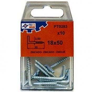Pares de escarpias de rosca ZN, 10 unidades, 18×50 mm