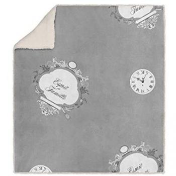 Soleil d'ocre Esprit de Famille Plaid, Polyester, Gris, 110x170 cm