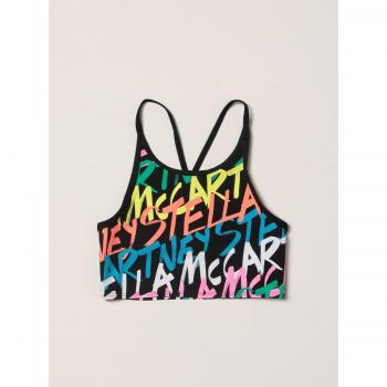 Top Stella McCartney nero con logo all over Taglia 6