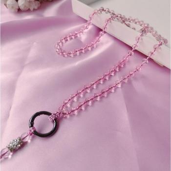 Detachable Crystal Bead Mobile Phone Lanyard