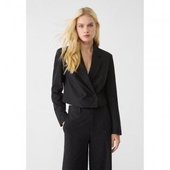 Blazer Cropped Stradivarius Nero con Luci L