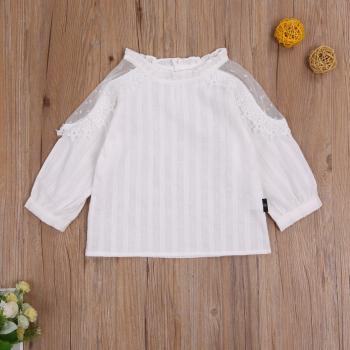 Chemise à manches longues en dentelle pour fille 1-5 ans
