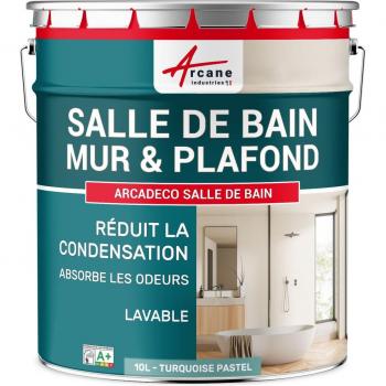 Peinture Anti‑Condensation ARCASCREEN – 10 L, Turquoise Pastel Mat pour Salle de Bain