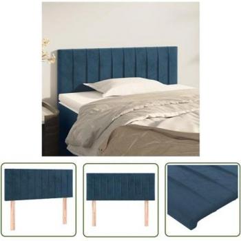 Cuscino Testiera Letto Blu Nera Velluto 80x5x78/88 cm