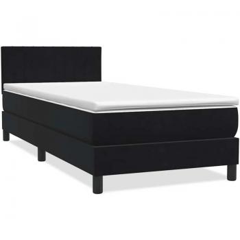 LED Boxspring Postel v Černé Barvě 80 × 220 cm – s Matričním Zásuvkou