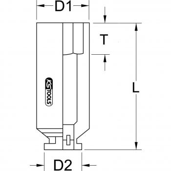 KS Tools 36mm Sechskant-Kraft-Stecknuss, kurz, 1.1/2 Antrieb