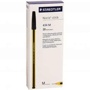 Noris Stick Penna a Sfera 1 mm, 20 pezzi, colore nero