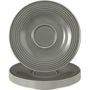 Weiden Beat Glasur Untertassen – 6‑er Set in Perlgrau