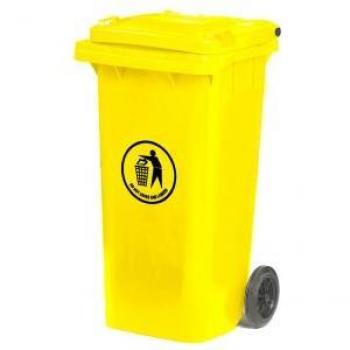 Wheelie Bin 120 L Yellow – Virgin Polyethylene (100%)