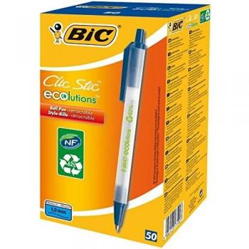 Bic bolígrafo ecolutions clic stic azul caja -50u