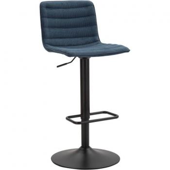 Set di 2 sgabelli alti MF445 in nero e blu – metallo, compensato, spugna poliestere 43x49,5x85,5 cm