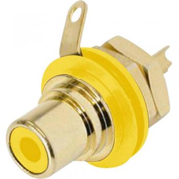 Rean AV NYS367-4 Yellow RCA Connector Socket, Vertical, 2-Pin