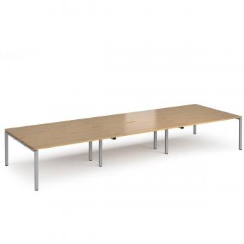 Adapt 6 Seater Back to Back Straight Silver Frame Cluster Desks
