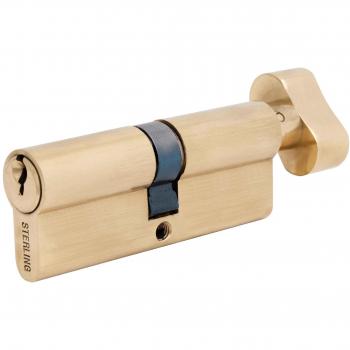 Euro 5 Pin T‑Turn PB (ETB031V) – 35 × 35 mm Brass Thumbturn