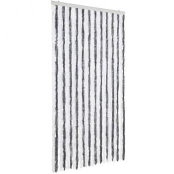 Cortina chenilla gris y blanco 100x230 cm