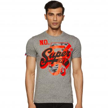 Superdry T-shirt Super Seven, Gris (Podium Mid Grey Grit Vs2), Large Homme