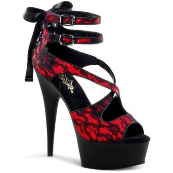 Pleaser DELIGHT-678LC Rote Sandalen