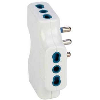 Adattatore Triplo 16A Bianco Spaziozero con Spina 16A e 3 Prese 10/16A IMQ