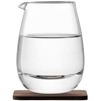 LSA Clear Glass Whisky Jug with Walnut Coaster